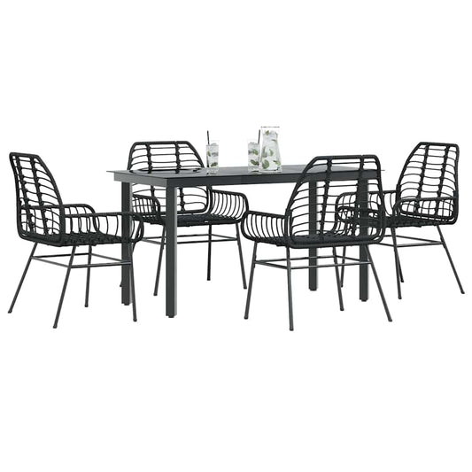 5-delige Tuinset poly rattan glas zwart is nu te koop bij PeponiXL, paradijselijk wonen!
