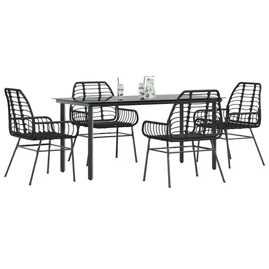 5-delige Tuinset poly rattan glas zwart is nu te koop bij PeponiXL, paradijselijk wonen!