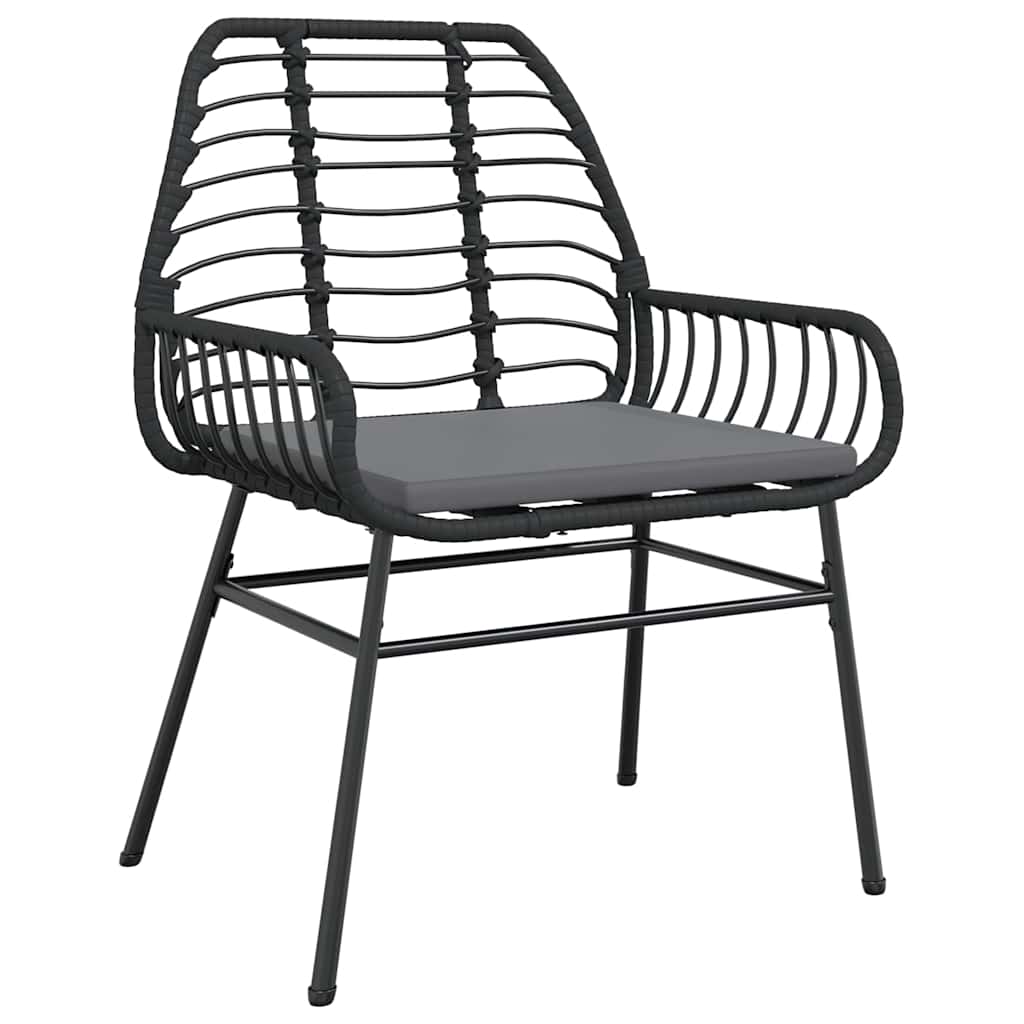 3-delige Tuinset met kussens poly rattan glas zwart is nu te koop bij PeponiXL, paradijselijk wonen!