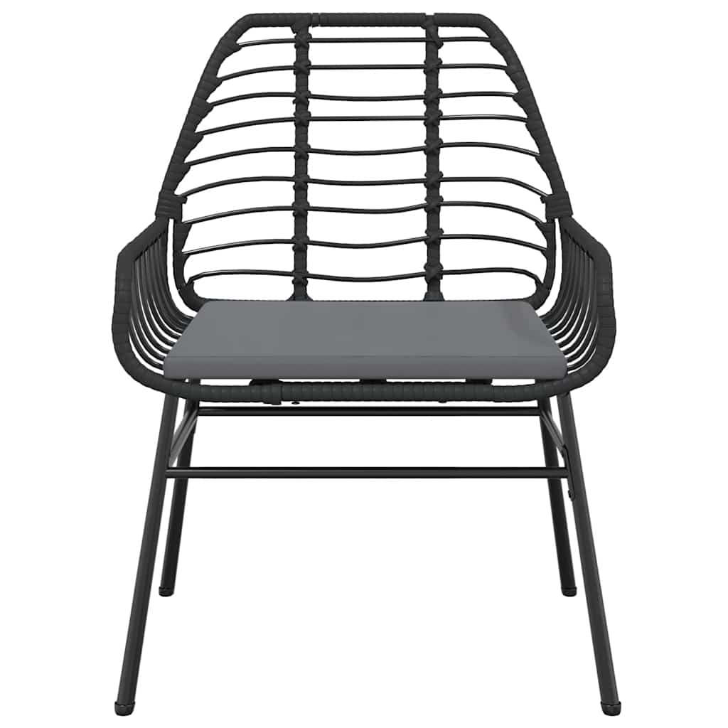 5-delige Tuinset met kussens poly rattan glas zwart is nu te koop bij PeponiXL, paradijselijk wonen!