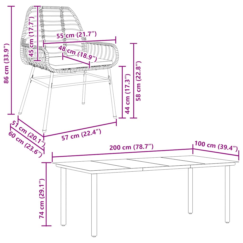 9-delige Tuinset met kussens poly rattan glas zwart is nu te koop bij PeponiXL, paradijselijk wonen!