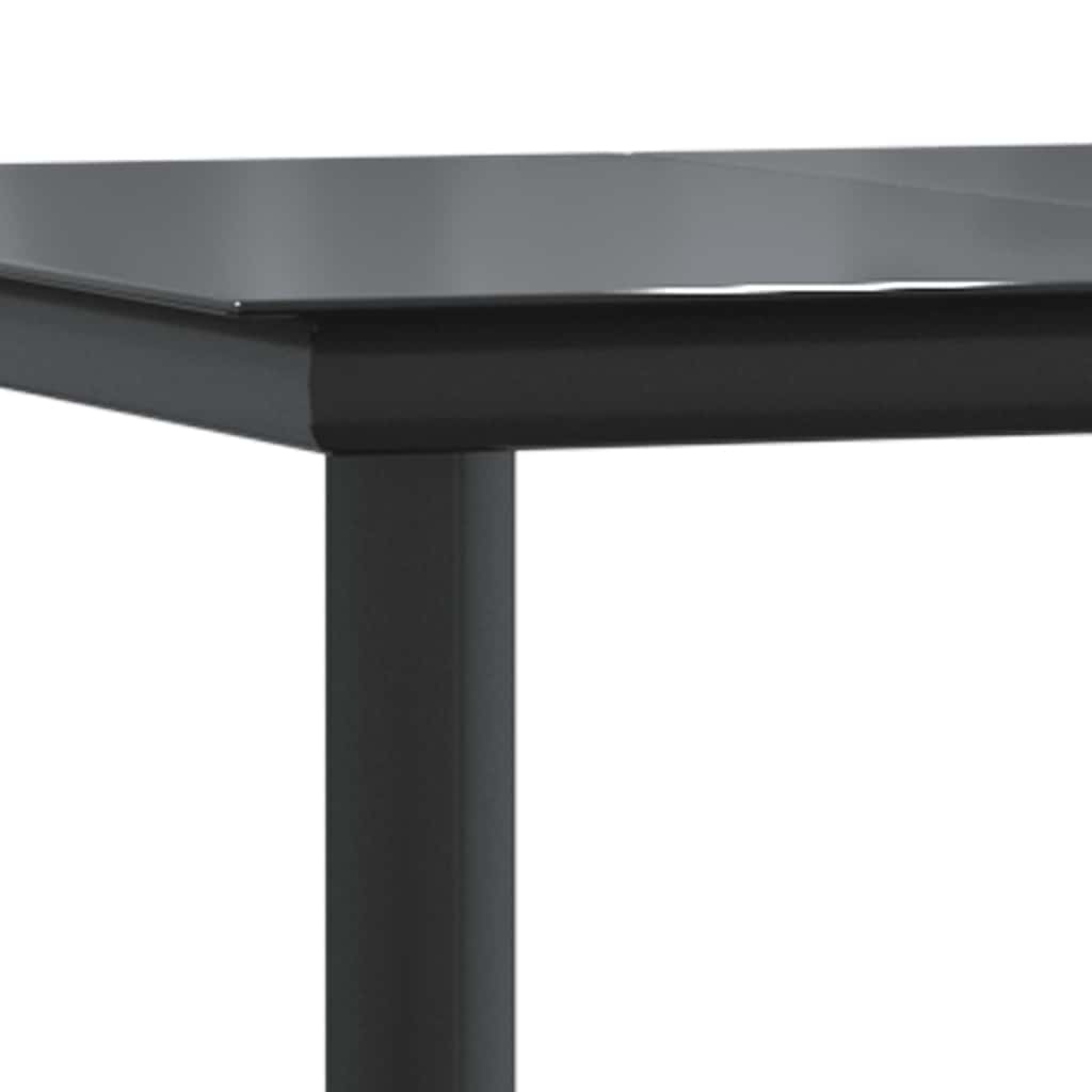9-delige Tuinset met kussens poly rattan glas zwart is nu te koop bij PeponiXL, paradijselijk wonen!