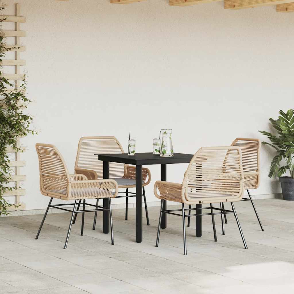 5-delige Tuinset met kussens poly rattan glas bruin is nu te koop bij PeponiXL, paradijselijk wonen!