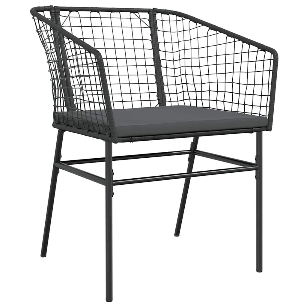 5-delige Tuinset met kussens poly rattan glas zwart is nu te koop bij PeponiXL, paradijselijk wonen!