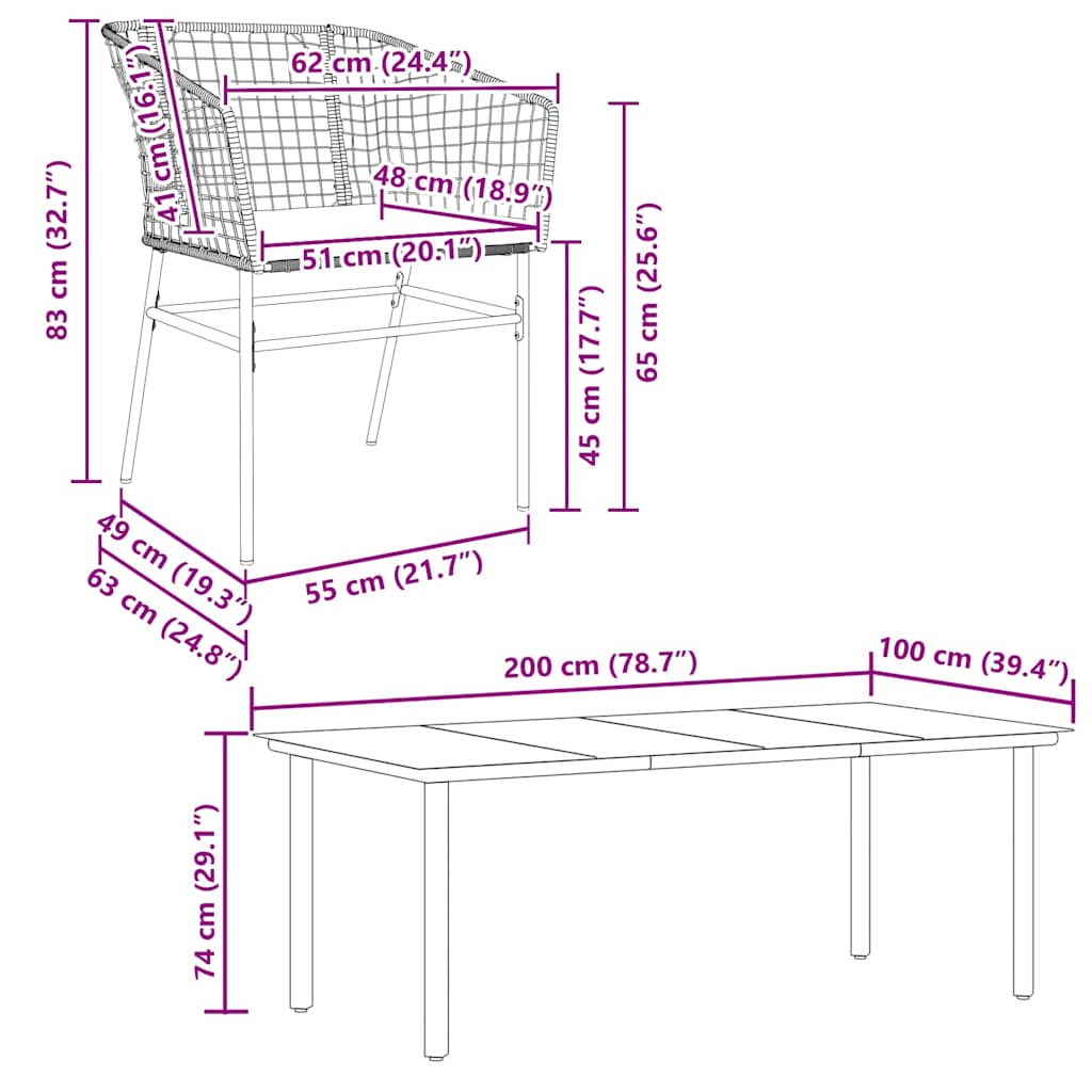 7-delige Tuinset met kussens poly rattan glas zwart is nu te koop bij PeponiXL, paradijselijk wonen!