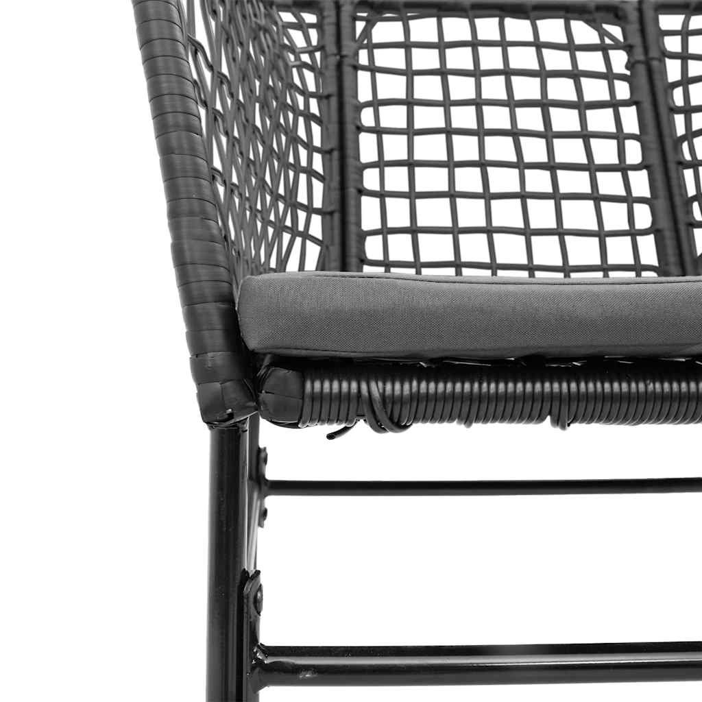 9-delige Tuinset met kussens poly rattan glas zwart is nu te koop bij PeponiXL, paradijselijk wonen!
