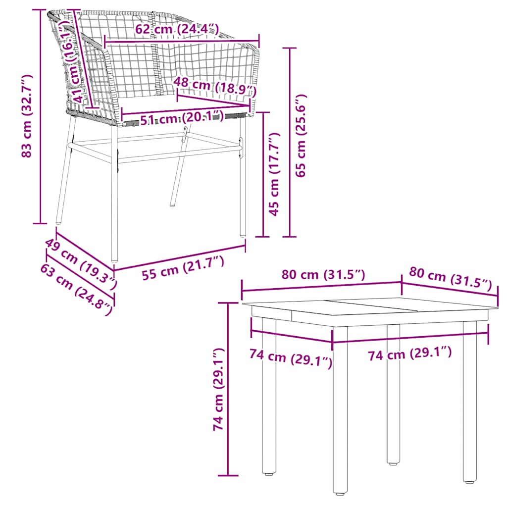 5-delige Tuinset met kussens poly rattan glas bruin is nu te koop bij PeponiXL, paradijselijk wonen!