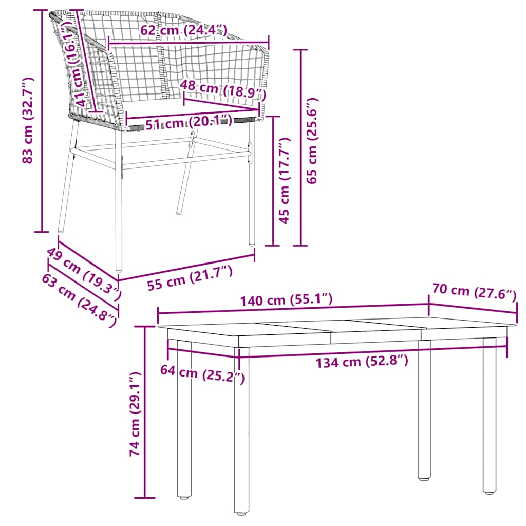 5-delige Tuinset met kussens poly rattan glas bruin is nu te koop bij PeponiXL, paradijselijk wonen!
