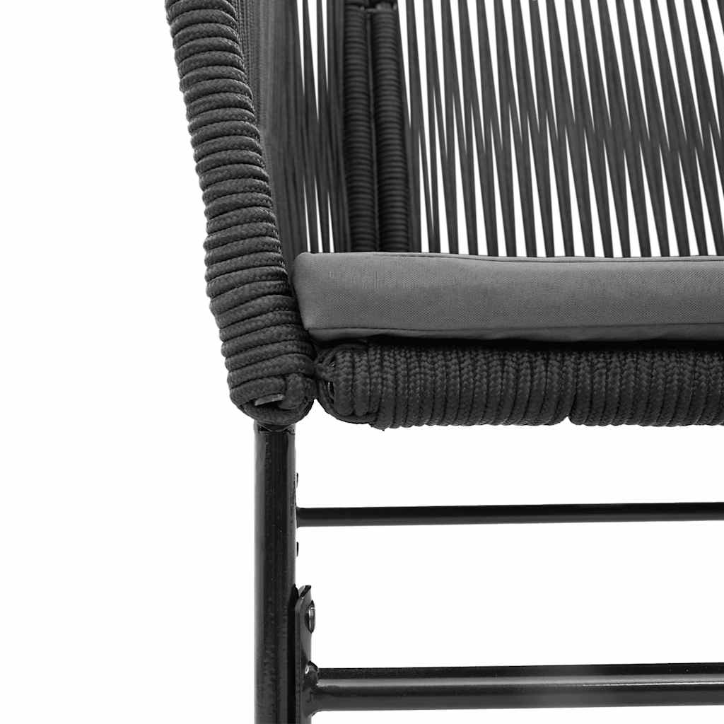 9-delige Tuinset met kussens poly rattan glas zwart is nu te koop bij PeponiXL, paradijselijk wonen!