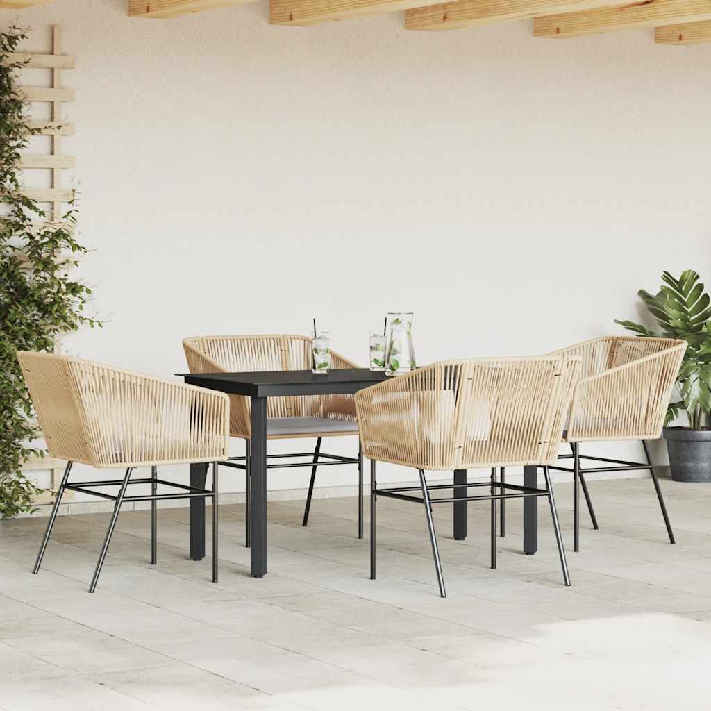 5-delige Tuinset met kussens poly rattan glas bruin is nu te koop bij PeponiXL, paradijselijk wonen!