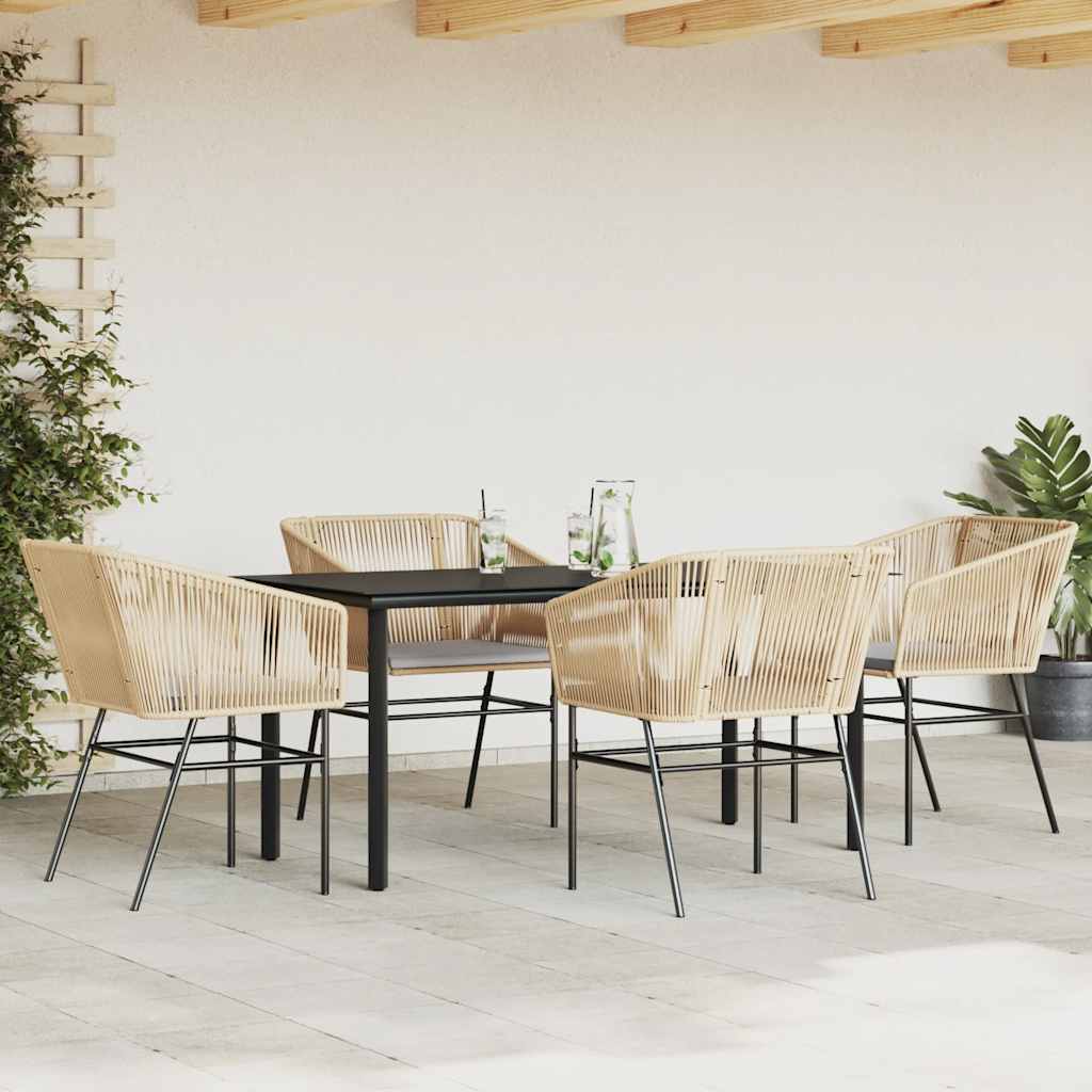 5-delige Tuinset met kussens poly rattan glas bruin is nu te koop bij PeponiXL, paradijselijk wonen!