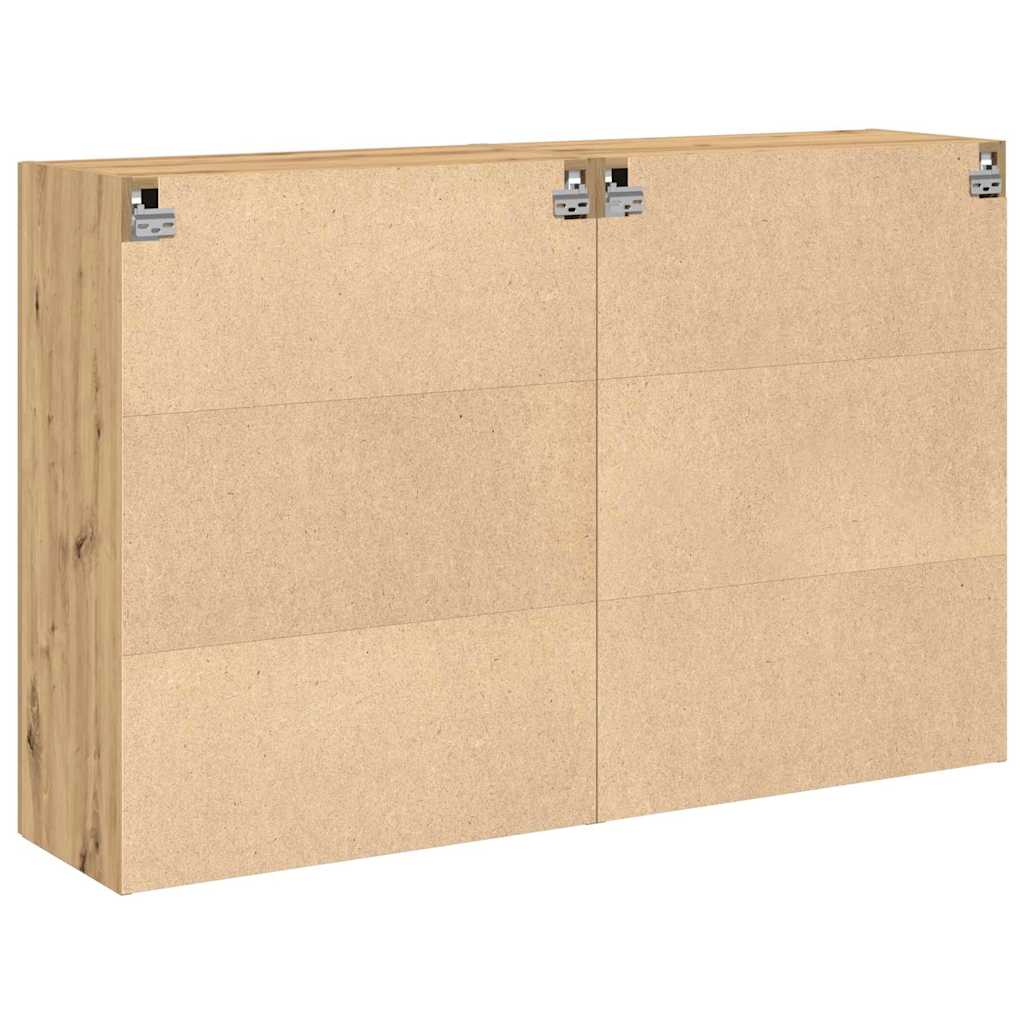Wandkasten 2 pcs Artisan Eiken 69,5 x 34 x 90 cm Bewerkt hout is nu te koop bij PeponiXL, paradijselijk wonen!