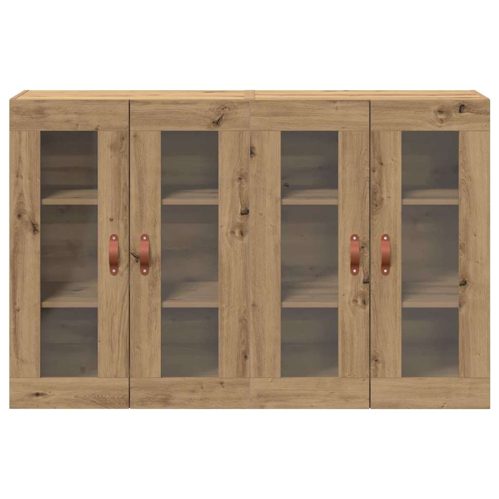 Wandkasten 2 pcs Artisan Eiken 69,5 x 34 x 90 cm Bewerkt hout is nu te koop bij PeponiXL, paradijselijk wonen!