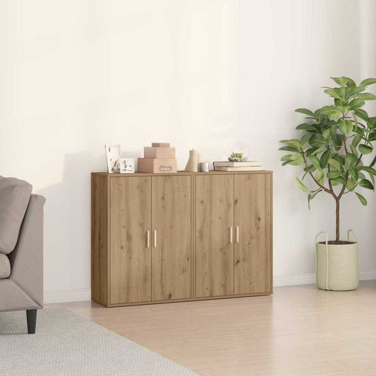 Dressoir 2 pcs Artisan Eiken 60 x 31 x 84 cm Bewerkt hout is nu te koop bij PeponiXL, paradijselijk wonen!