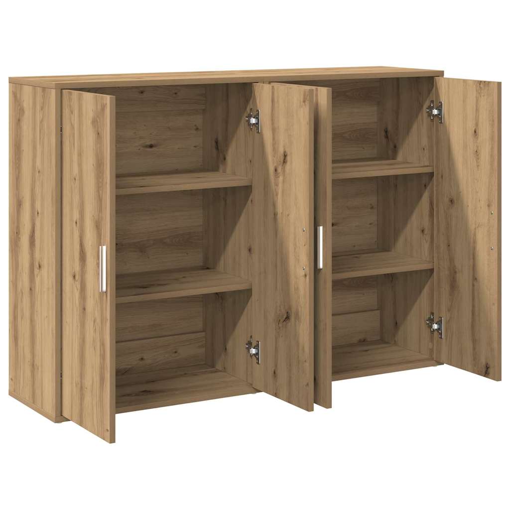 Dressoir 2 pcs Artisan Eiken 60 x 31 x 84 cm Bewerkt hout is nu te koop bij PeponiXL, paradijselijk wonen!