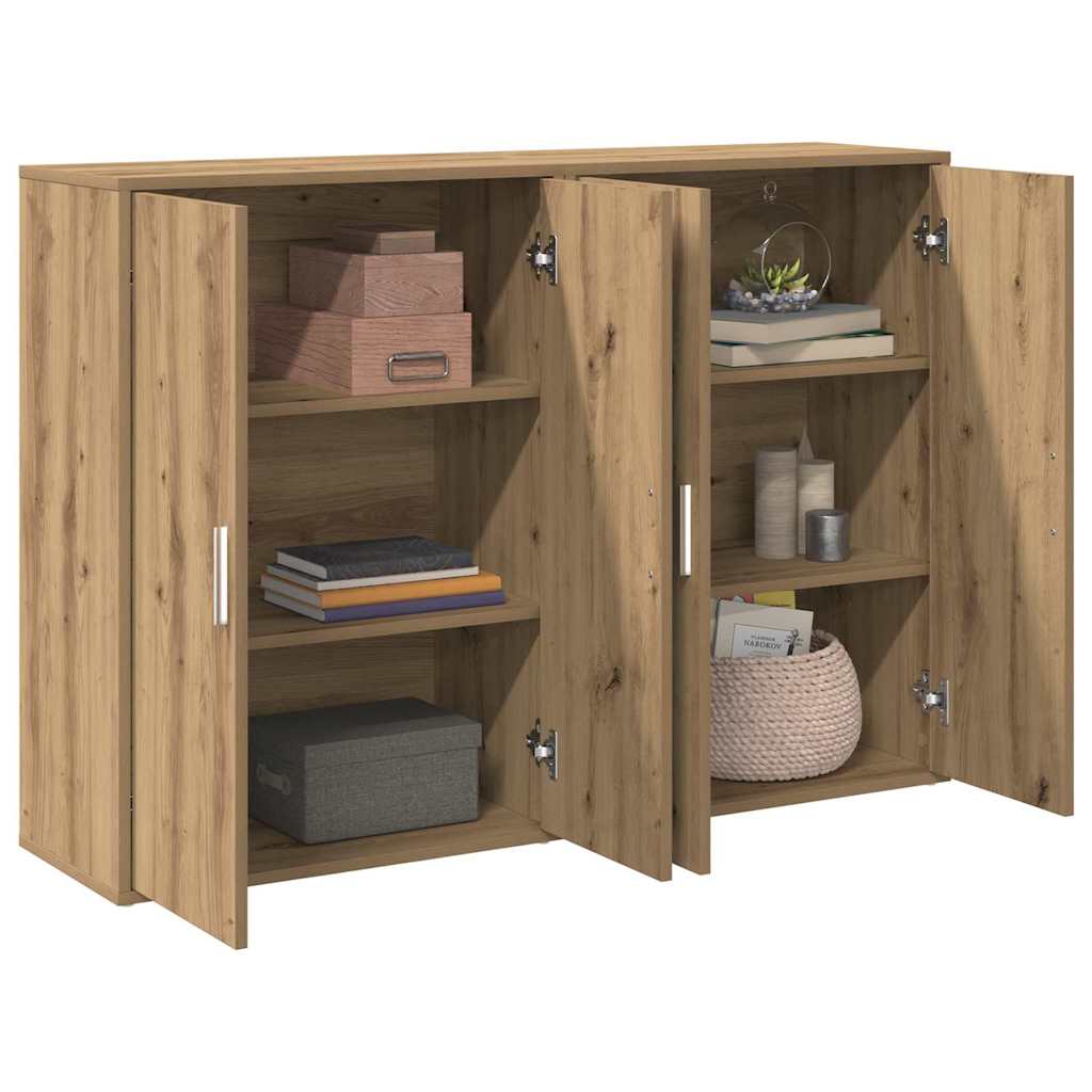 Dressoir 2 pcs Artisan Eiken 60 x 31 x 84 cm Bewerkt hout is nu te koop bij PeponiXL, paradijselijk wonen!