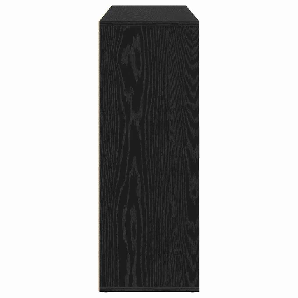 Dressoir 2 pcs Zwart Eiken 60 x 31 x 84 cm Bewerkt hout is nu te koop bij PeponiXL, paradijselijk wonen!