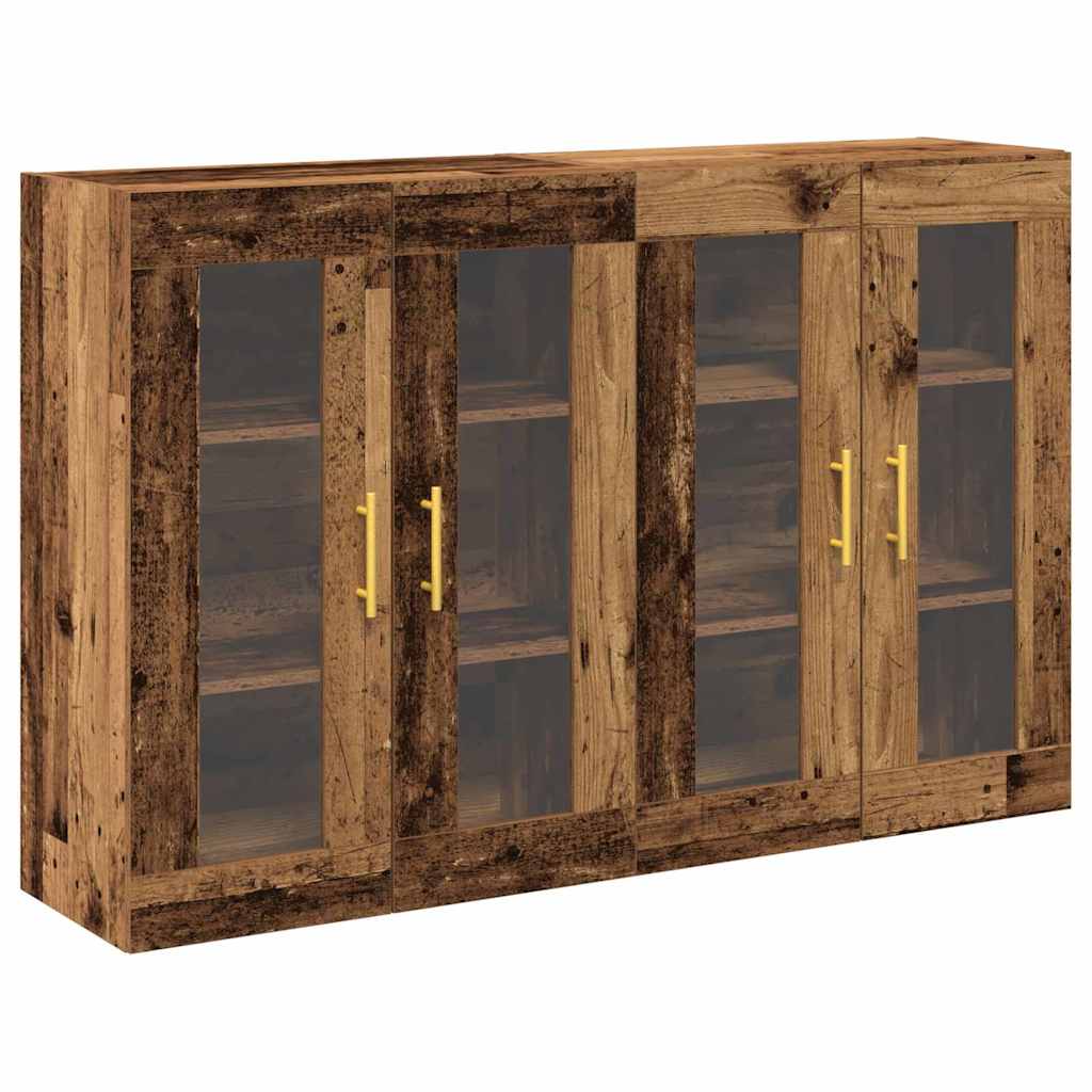 Wandkasten 2 pcs Oud Hout 69,5 x 34 x 90 cm Bewerkt hout is nu te koop bij PeponiXL, paradijselijk wonen!