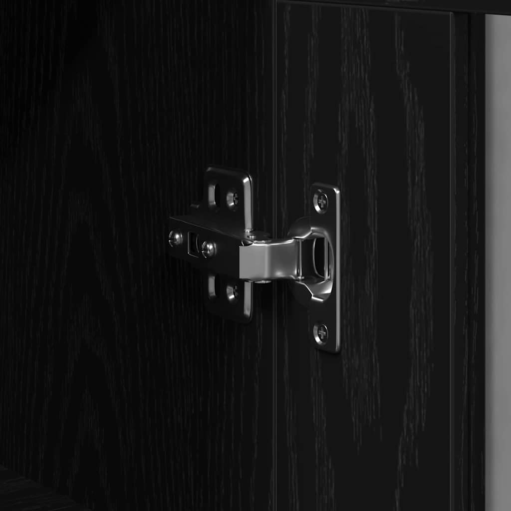 Wandkasten 2 pcs Zwart Eiken 69,5 x 34 x 90 cm Bewerkt hout is nu te koop bij PeponiXL, paradijselijk wonen!