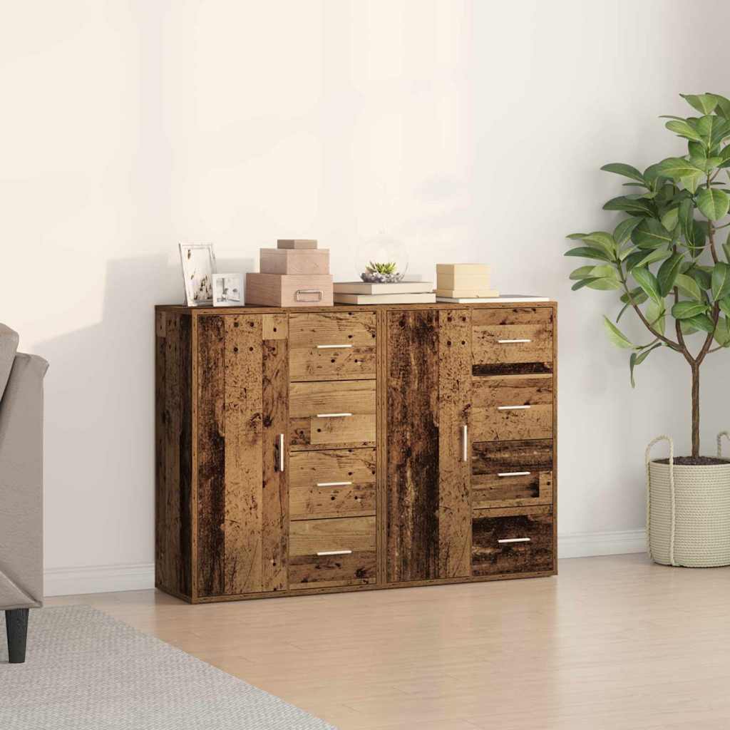Dressoir met lade 2 pcs Oudhout 60 x 31 x 84 cm Bewerkt hout is nu te koop bij PeponiXL, paradijselijk wonen!