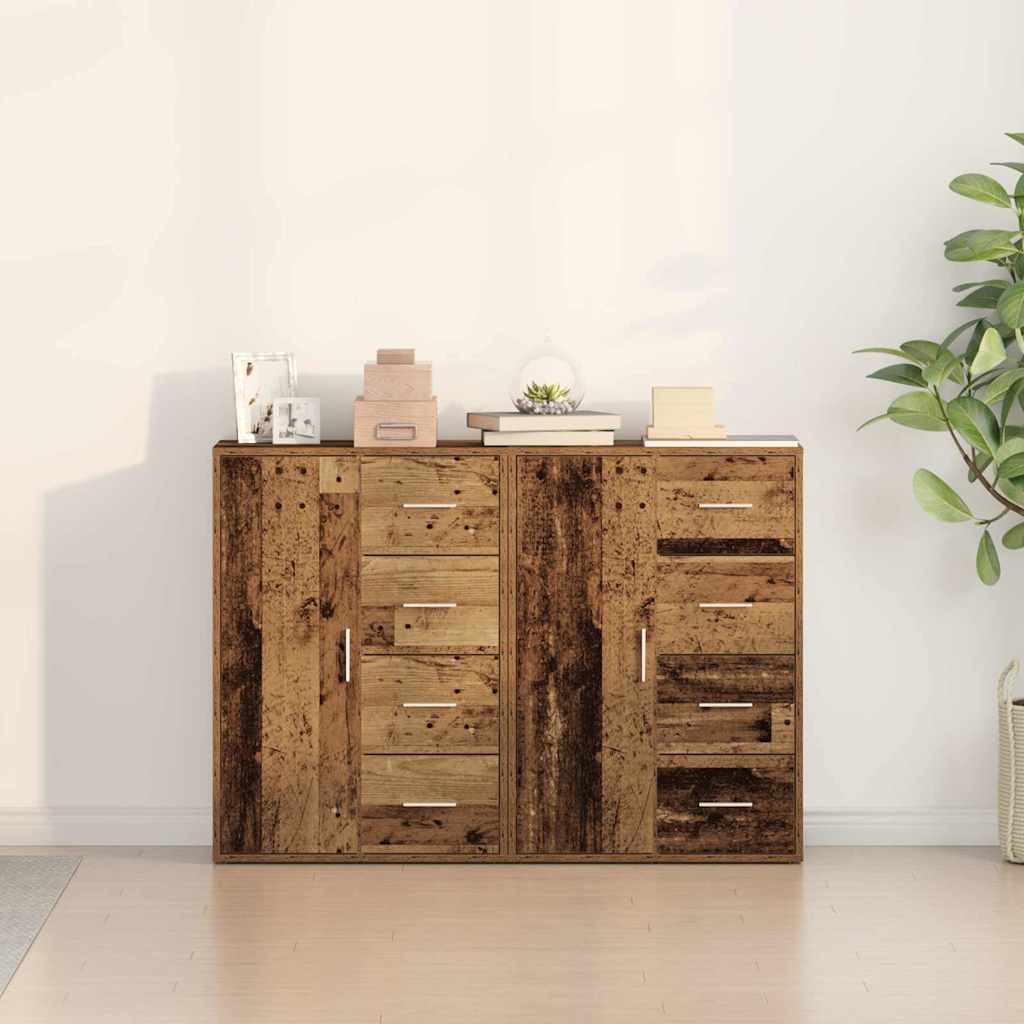 Dressoir met lade 2 pcs Oudhout 60 x 31 x 84 cm Bewerkt hout is nu te koop bij PeponiXL, paradijselijk wonen!