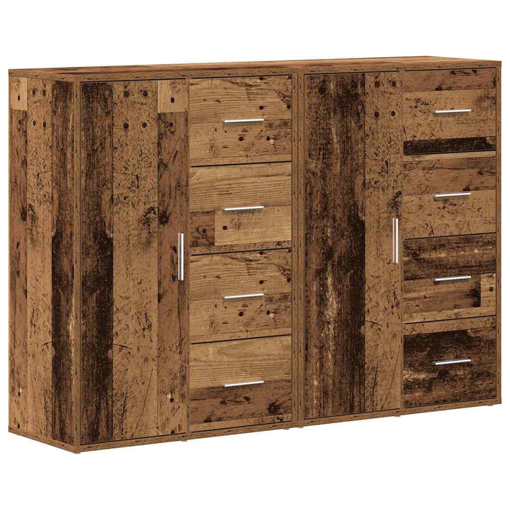 Dressoir met lade 2 pcs Oudhout 60 x 31 x 84 cm Bewerkt hout is nu te koop bij PeponiXL, paradijselijk wonen!