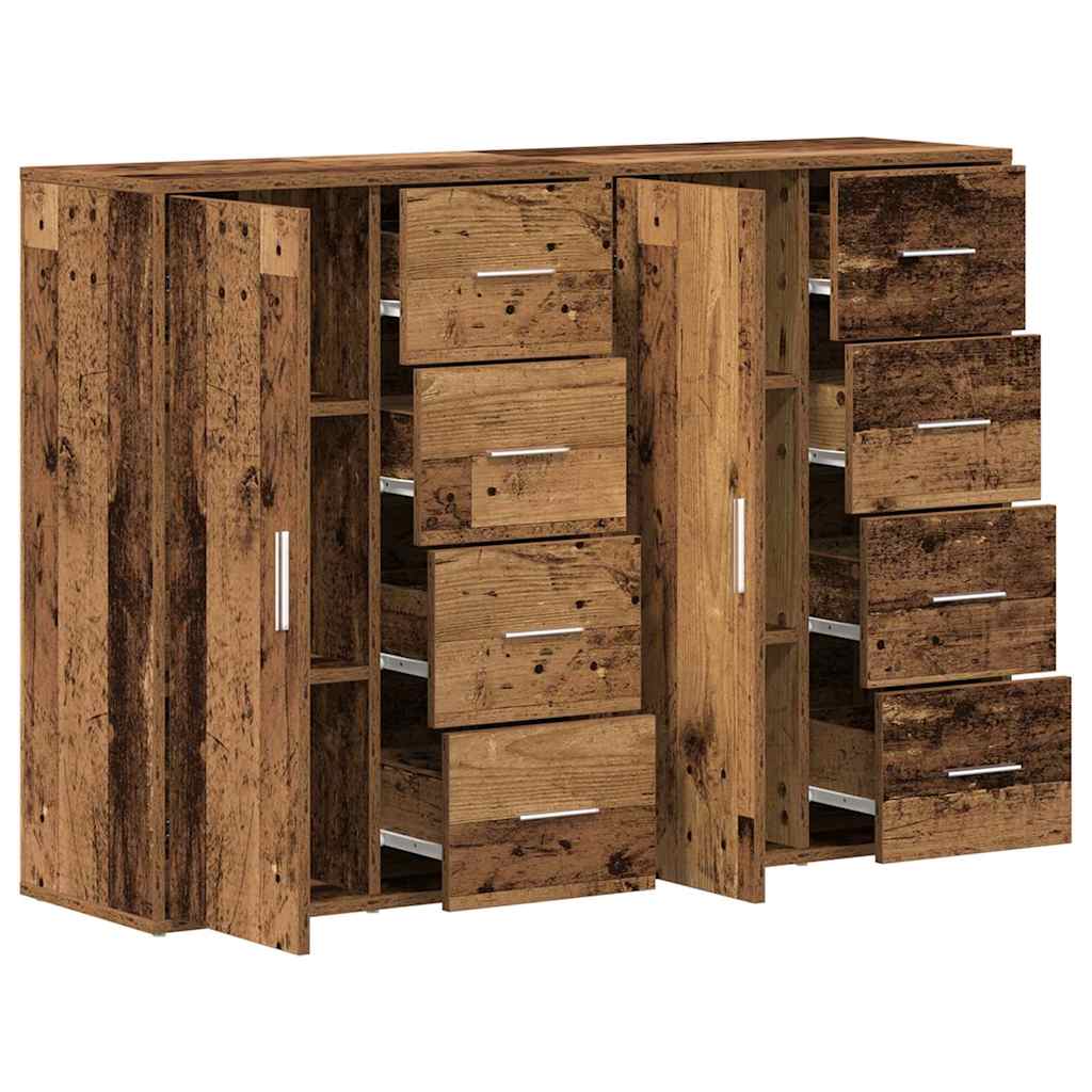 Dressoir met lade 2 pcs Oudhout 60 x 31 x 84 cm Bewerkt hout is nu te koop bij PeponiXL, paradijselijk wonen!