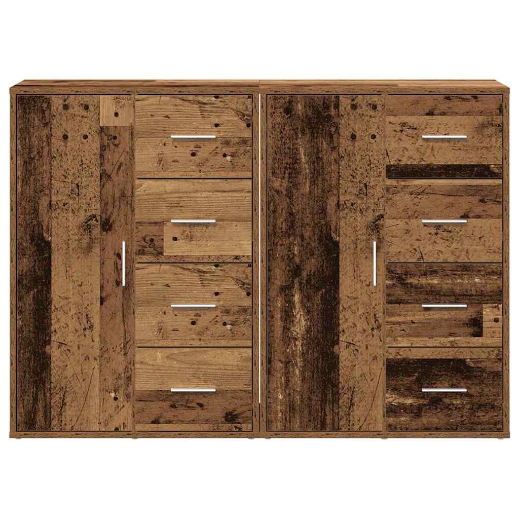 Dressoir met lade 2 pcs Oudhout 60 x 31 x 84 cm Bewerkt hout is nu te koop bij PeponiXL, paradijselijk wonen!