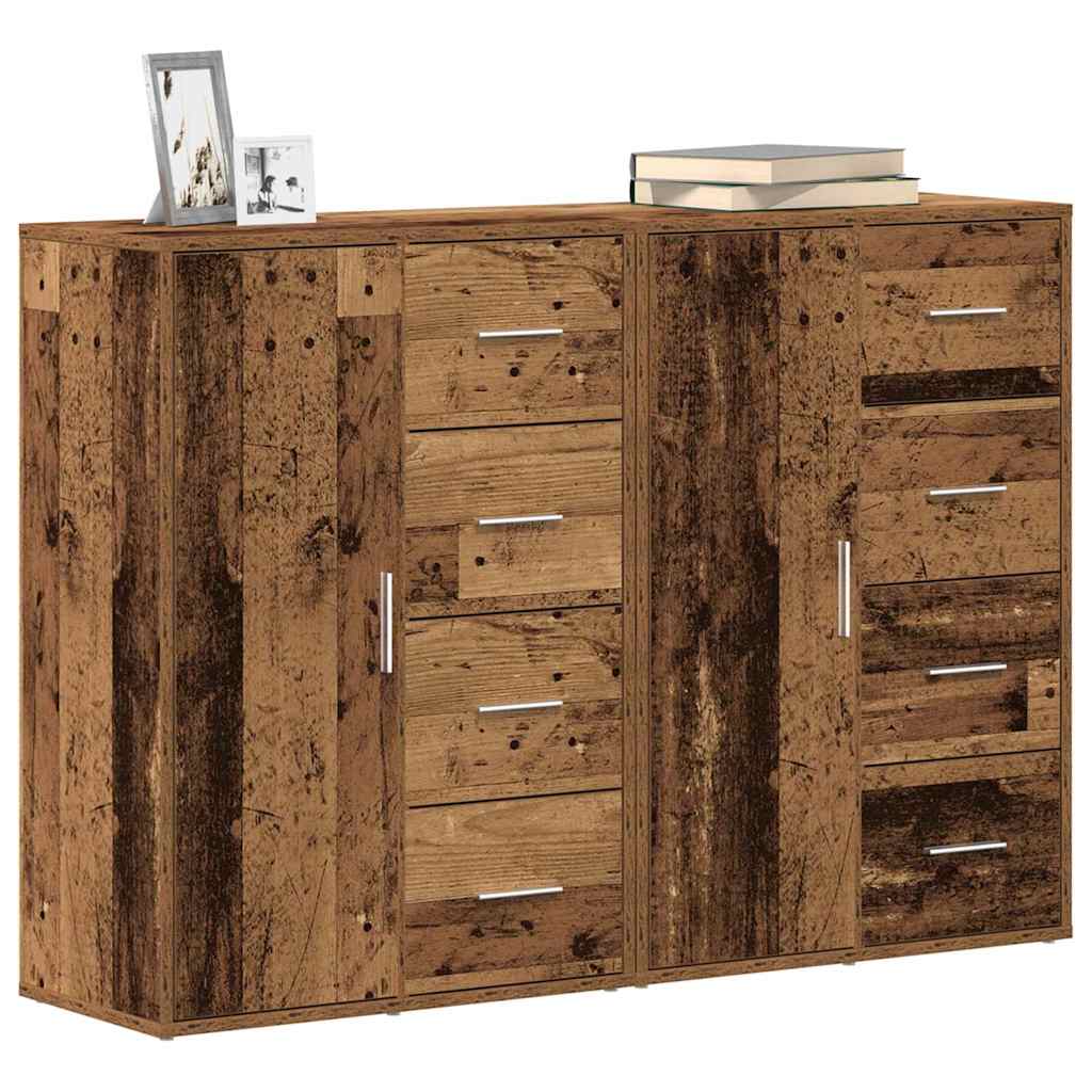 Dressoir met lade 2 pcs Oudhout 60 x 31 x 84 cm Bewerkt hout is nu te koop bij PeponiXL, paradijselijk wonen!