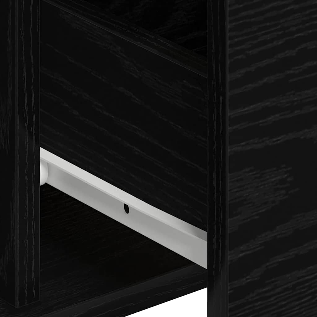 Dressoir 2 pcs Zwart Eiken 60 x 31 x 84 cm Bewerkt hout is nu te koop bij PeponiXL, paradijselijk wonen!