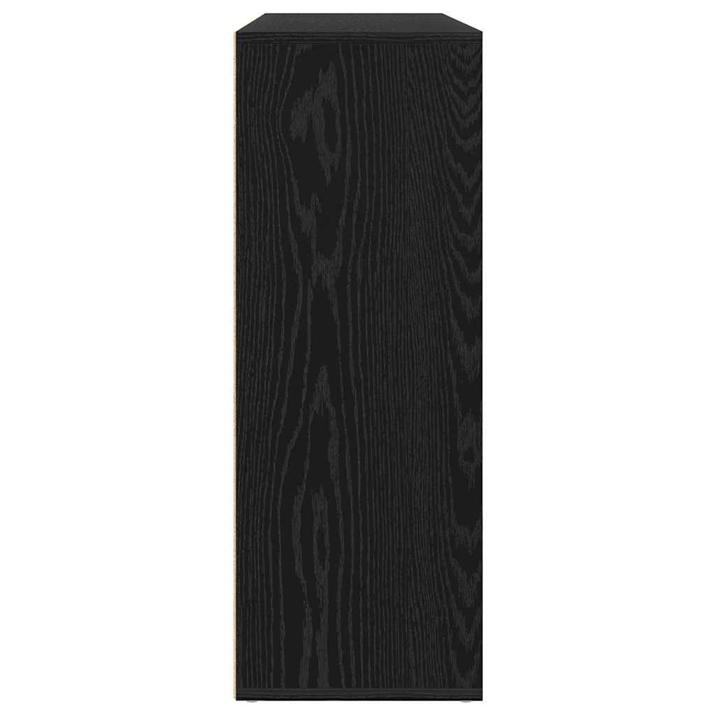 Dressoir 2 pcs Zwart Eiken 60 x 31 x 84 cm Bewerkt hout is nu te koop bij PeponiXL, paradijselijk wonen!