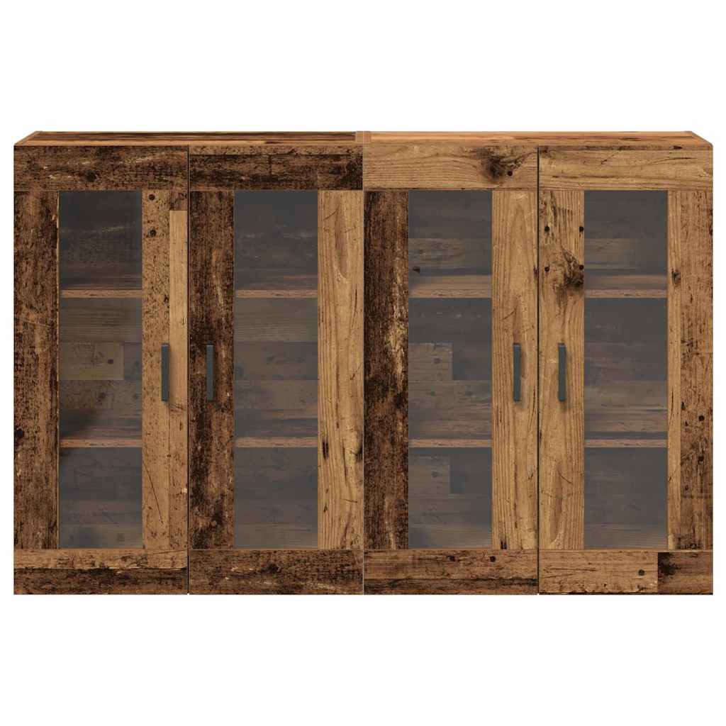 Wandkasten 2 pcs Oud Hout 69,5 x 34 x 90 cm Bewerkt hout is nu te koop bij PeponiXL, paradijselijk wonen!
