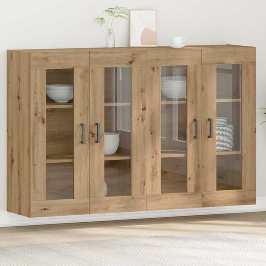 Wandkasten 2 pcs Artisan Eiken 69,5 x 34 x 90 cm Bewerkt hout is nu te koop bij PeponiXL, paradijselijk wonen!