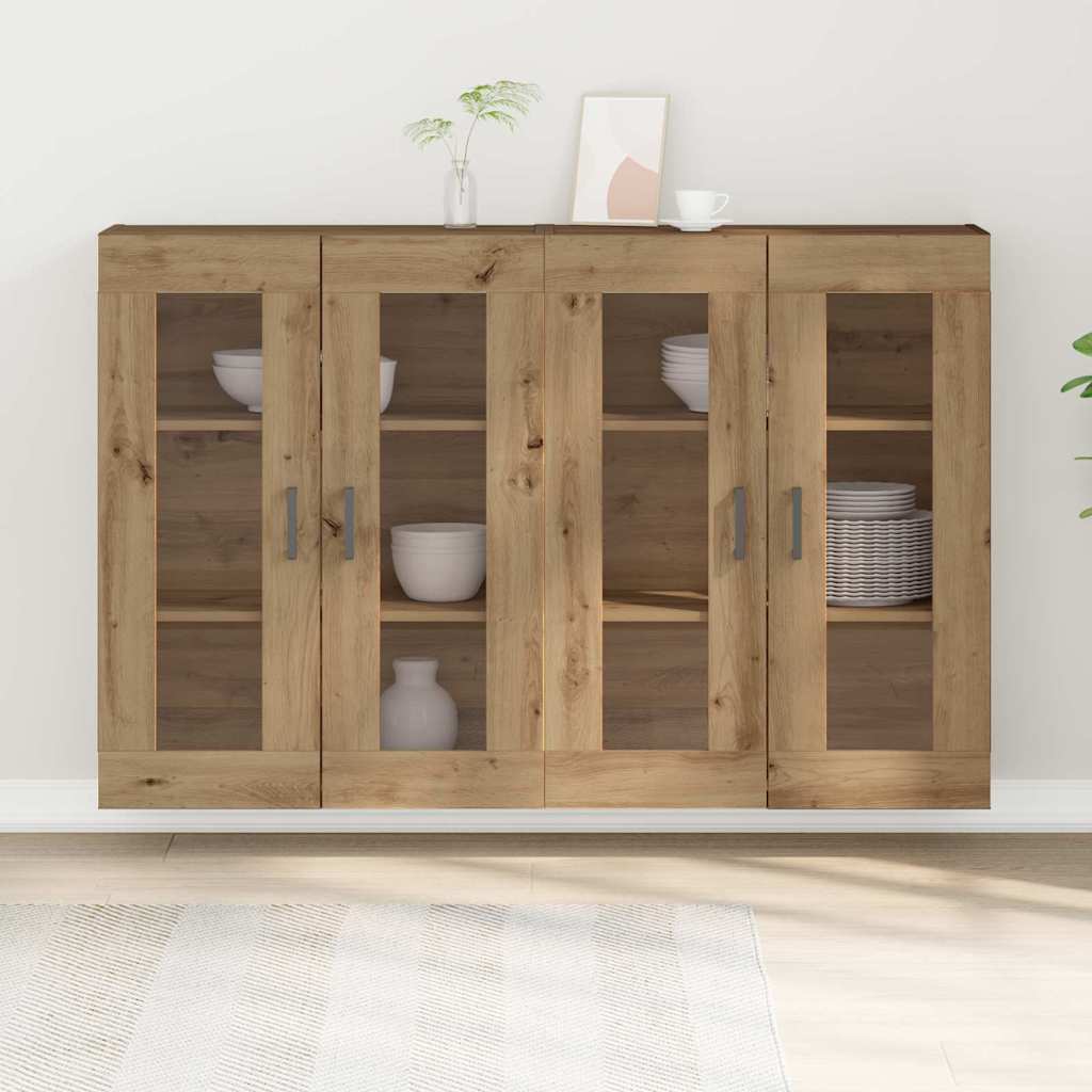 Wandkasten 2 pcs Artisan Eiken 69,5 x 34 x 90 cm Bewerkt hout is nu te koop bij PeponiXL, paradijselijk wonen!