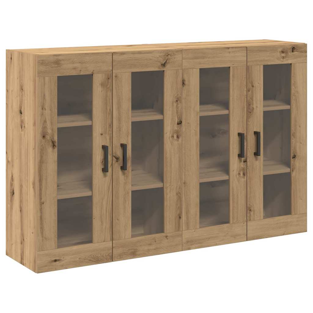 Wandkasten 2 pcs Artisan Eiken 69,5 x 34 x 90 cm Bewerkt hout is nu te koop bij PeponiXL, paradijselijk wonen!