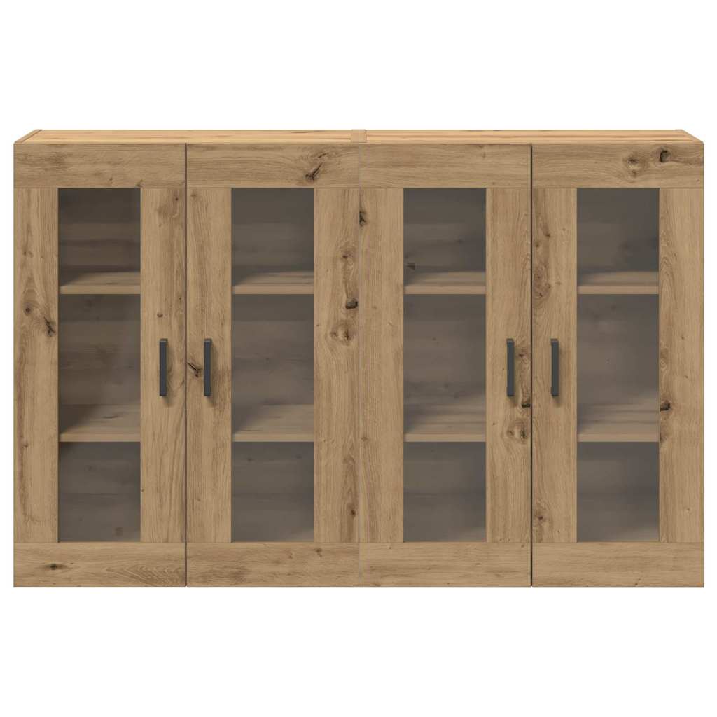 Wandkasten 2 pcs Artisan Eiken 69,5 x 34 x 90 cm Bewerkt hout is nu te koop bij PeponiXL, paradijselijk wonen!