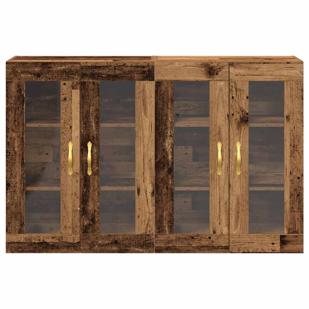 Wandkasten 2 pcs Oud Hout 69,5 x 34 x 90 cm Bewerkt hout is nu te koop bij PeponiXL, paradijselijk wonen!