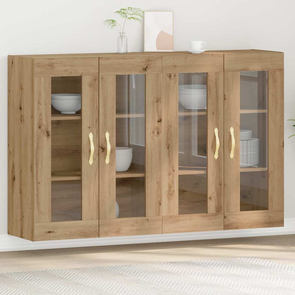 Wandkasten 2 pcs Artisan Eiken 69,5 x 34 x 90 cm Bewerkt hout is nu te koop bij PeponiXL, paradijselijk wonen!