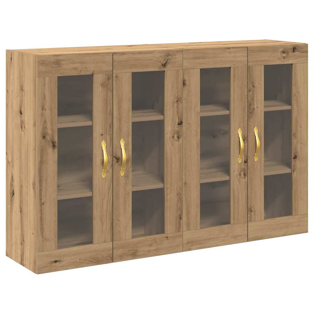Wandkasten 2 pcs Artisan Eiken 69,5 x 34 x 90 cm Bewerkt hout is nu te koop bij PeponiXL, paradijselijk wonen!