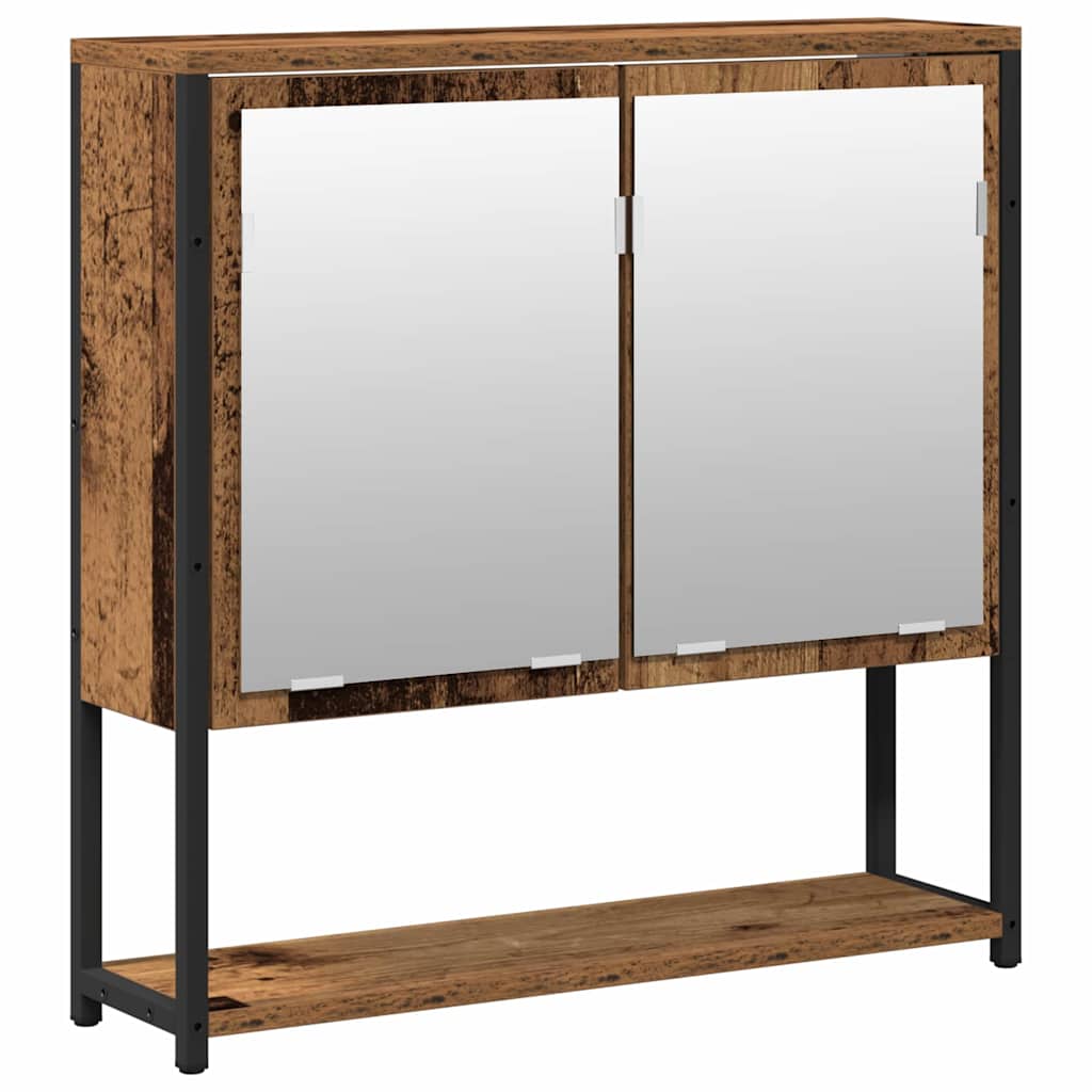 Badkamermeubelset met plank met opslag 2 pcs Bruin Bewerkt hout is nu te koop bij PeponiXL, paradijselijk wonen!