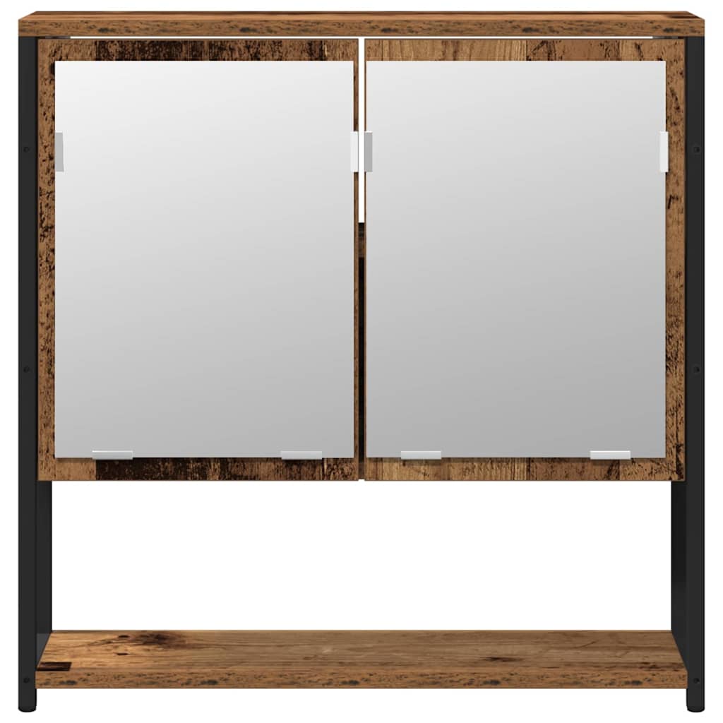 Badkamermeubelset met plank met opslag 2 pcs Bruin Bewerkt hout is nu te koop bij PeponiXL, paradijselijk wonen!