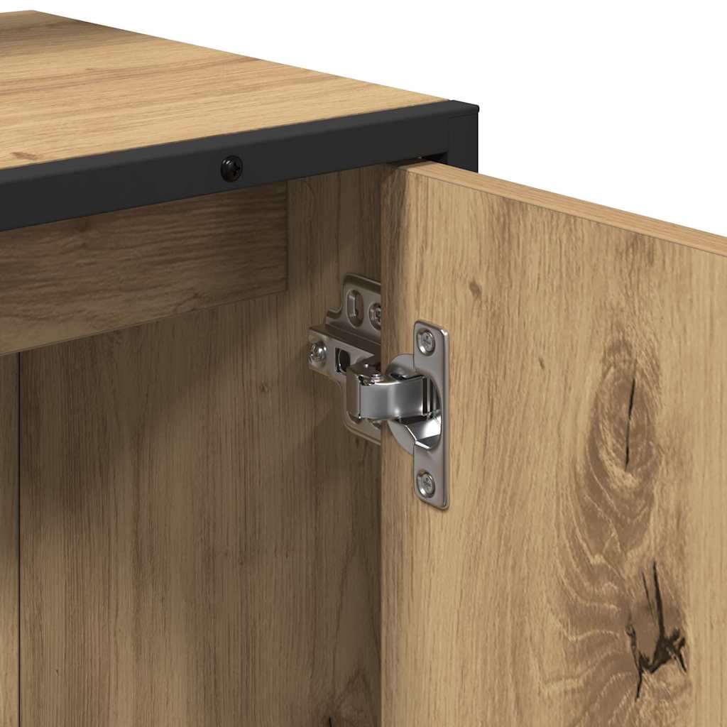 Badkamermeubelset met plank met opslag 2 pcs Bruin Bewerkt hout is nu te koop bij PeponiXL, paradijselijk wonen!