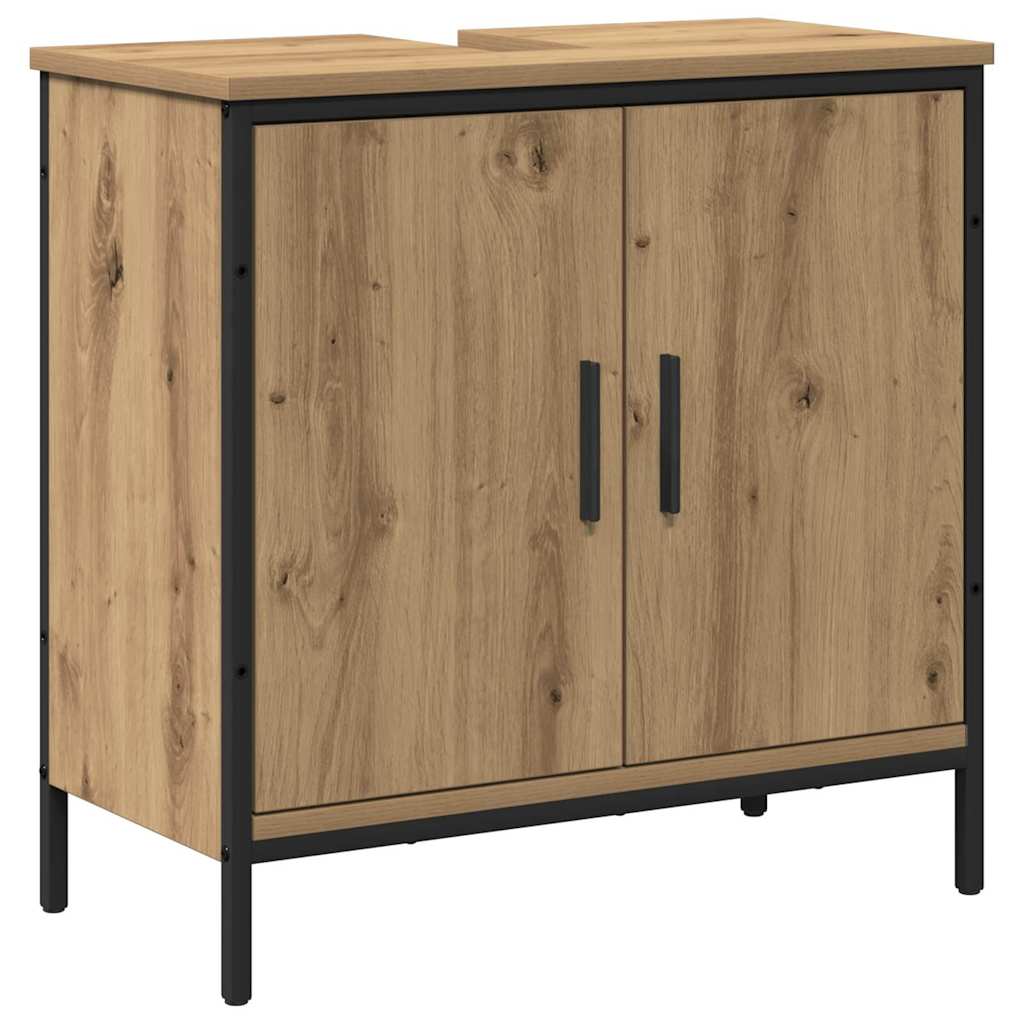 Badkamermeubelset met plank met opslag 2 pcs Bruin Bewerkt hout is nu te koop bij PeponiXL, paradijselijk wonen!