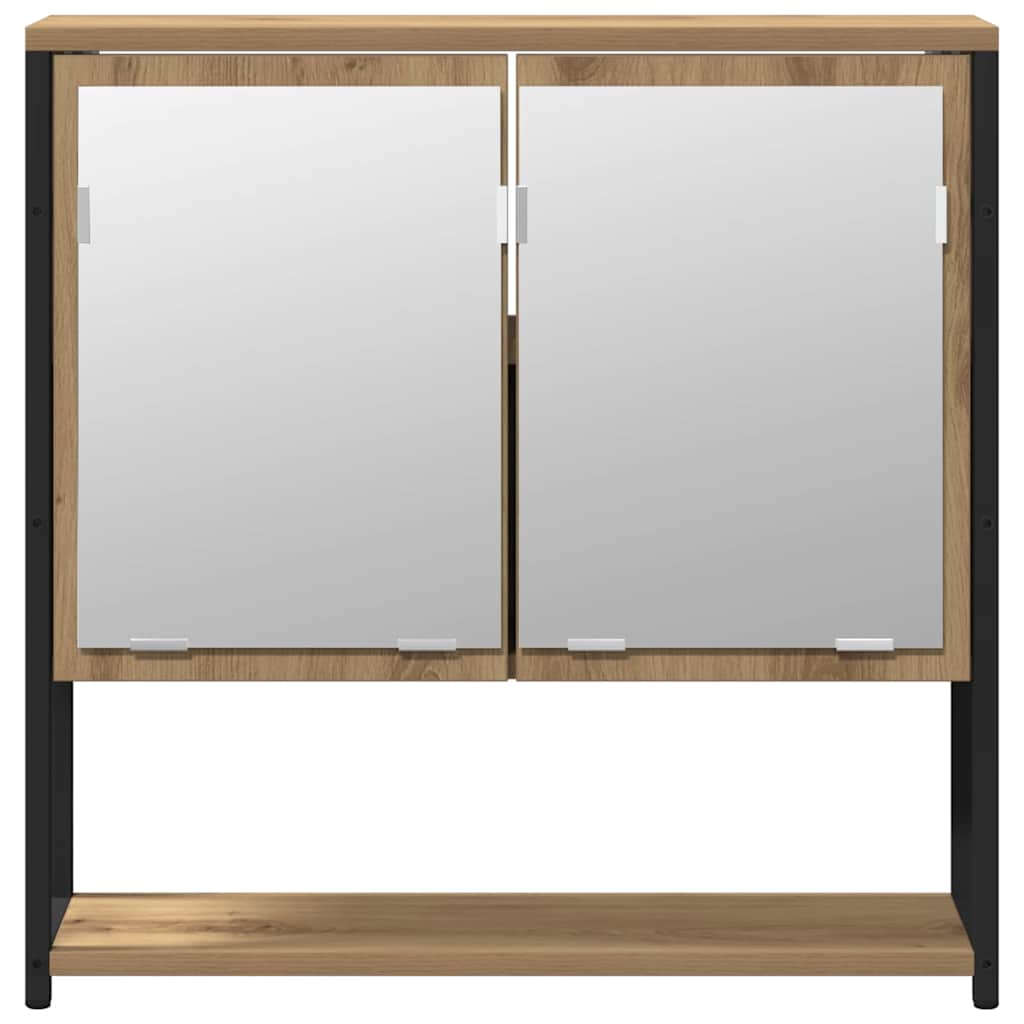 Badkamermeubelset met plank met opslag 2 pcs Bruin Bewerkt hout is nu te koop bij PeponiXL, paradijselijk wonen!