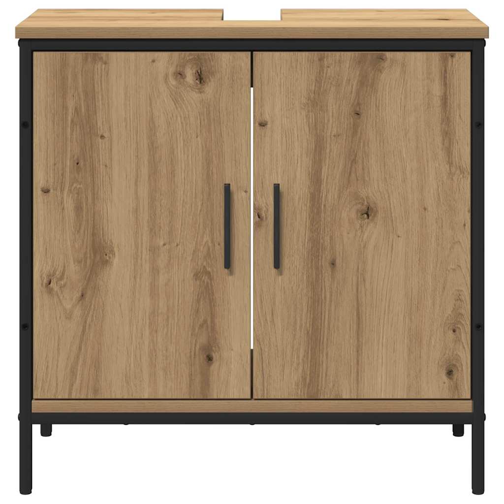 Badkamermeubelset met plank met opslag 2 pcs Bruin Bewerkt hout is nu te koop bij PeponiXL, paradijselijk wonen!