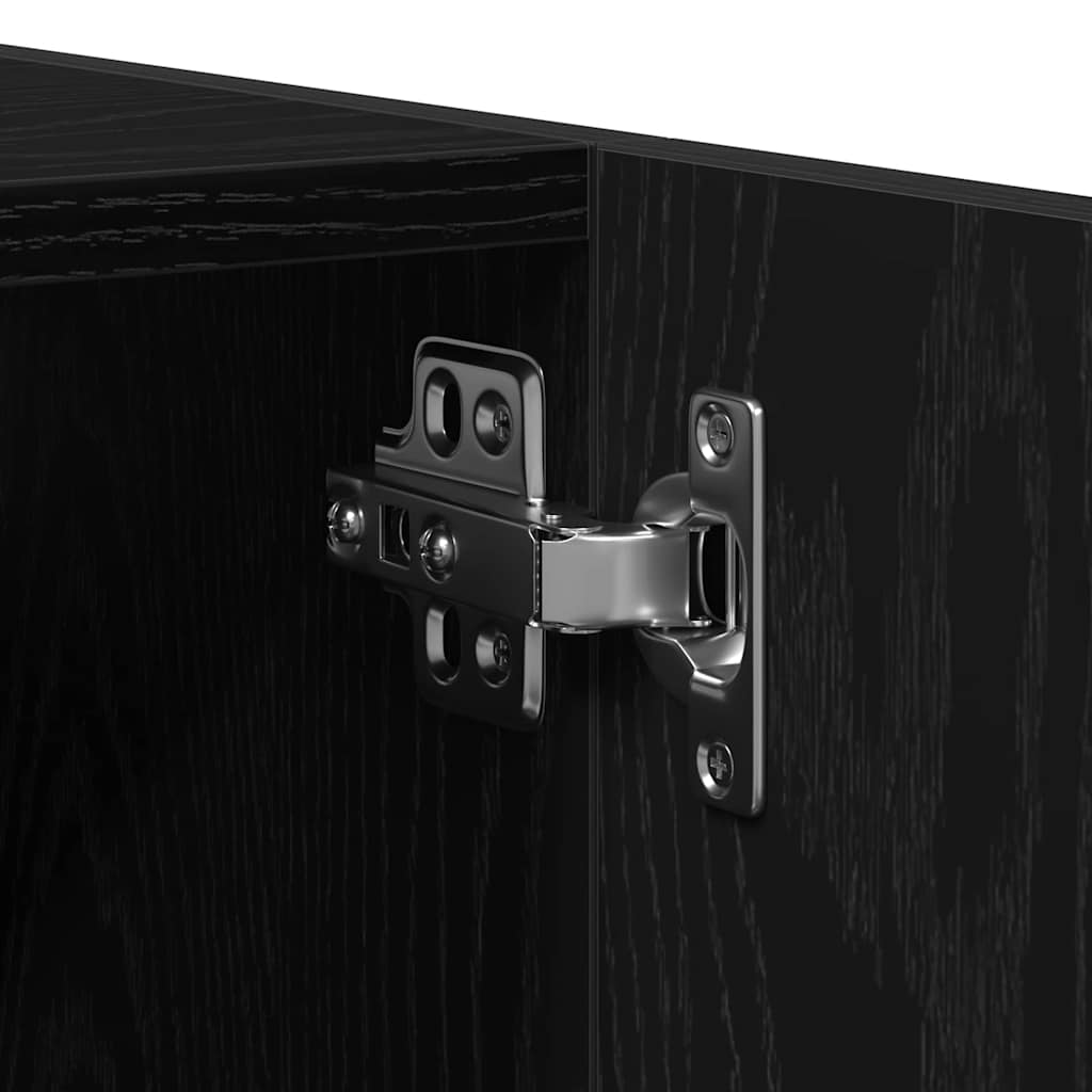 Badkamermeubelset Wandgemonteerd 3 pcs Zwart Eiken Bewerkt hout is nu te koop bij PeponiXL, paradijselijk wonen!