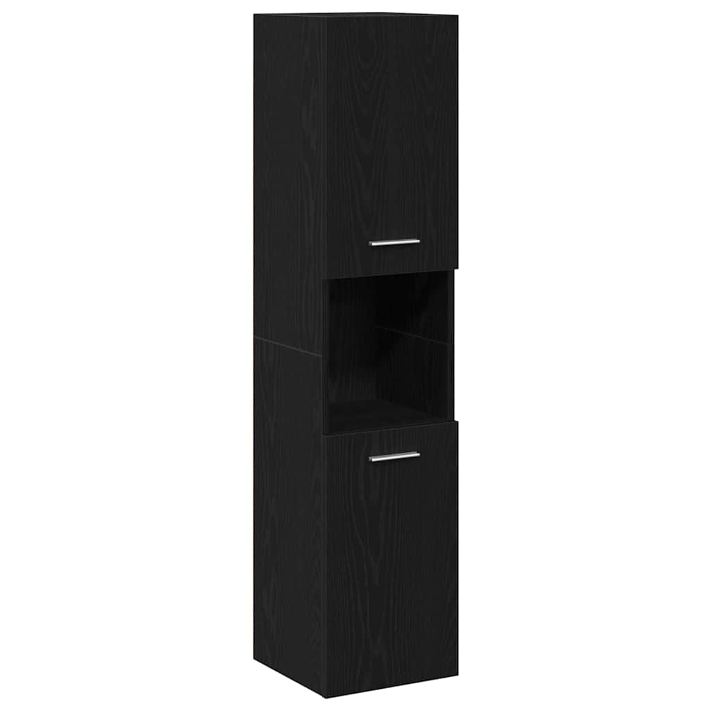 Badkamermeubelset Wandgemonteerd 3 pcs Zwart Eiken Bewerkt hout is nu te koop bij PeponiXL, paradijselijk wonen!