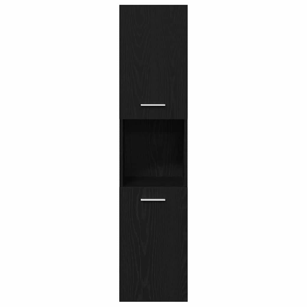 Badkamermeubelset Wandgemonteerd 3 pcs Zwart Eiken Bewerkt hout is nu te koop bij PeponiXL, paradijselijk wonen!
