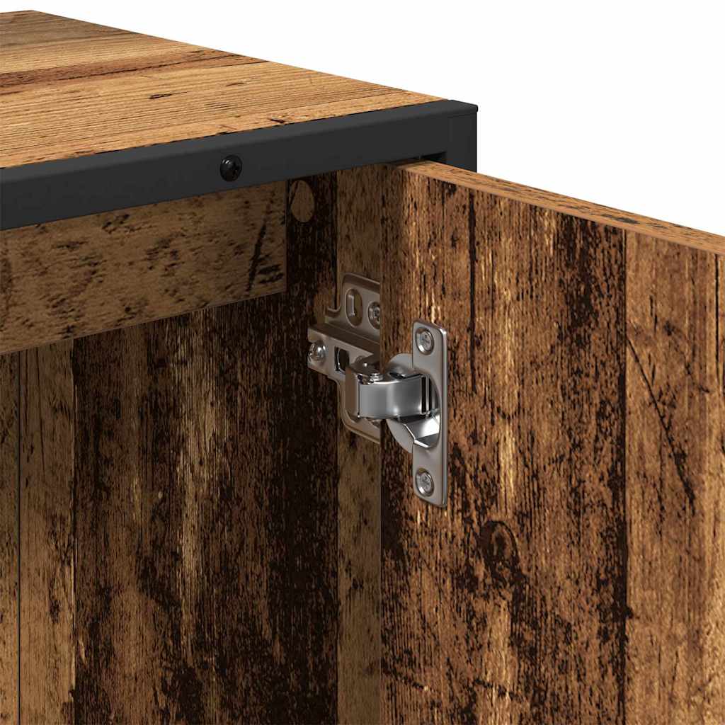 Badkamermeubelset Wandgemonteerd 2 pcs Bruin Bewerkt hout is nu te koop bij PeponiXL, paradijselijk wonen!