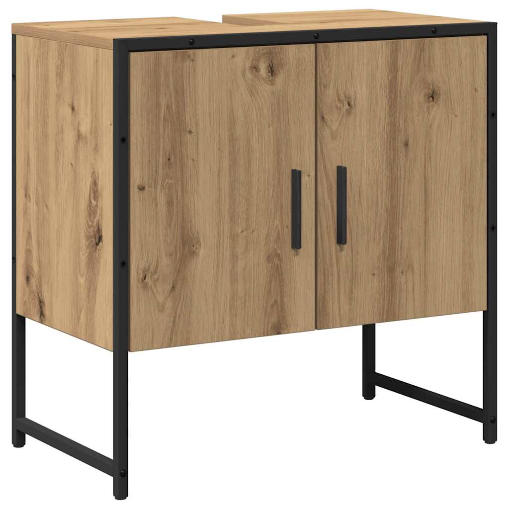 Badkamermeubelset Wandgemonteerd 2 pcs Bruin Bewerkt hout is nu te koop bij PeponiXL, paradijselijk wonen!